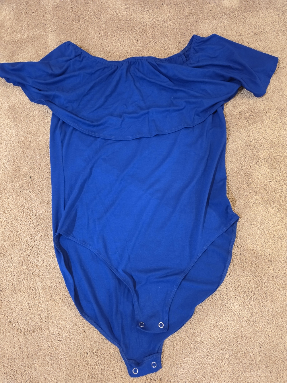 Women's Blue Off-Shoulder Bodysuit
